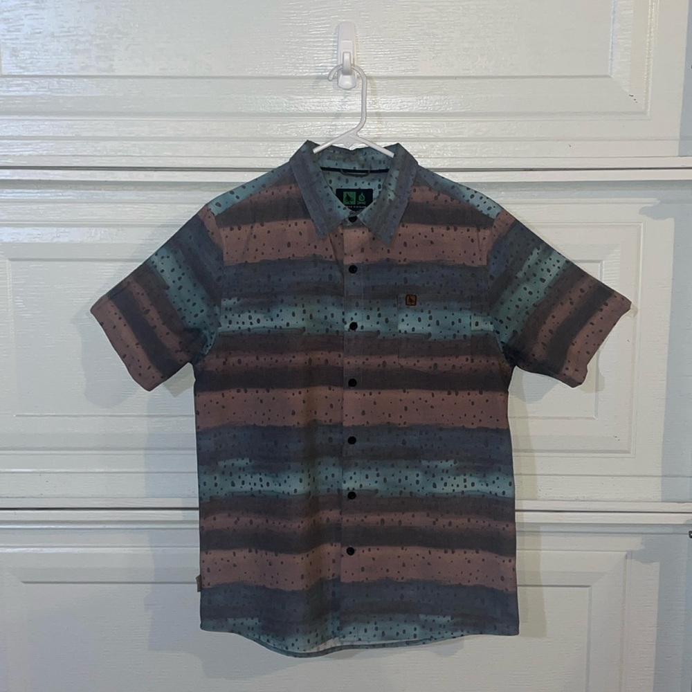Hippytree Button Up Woven - L - Salmon Print - Great Condition